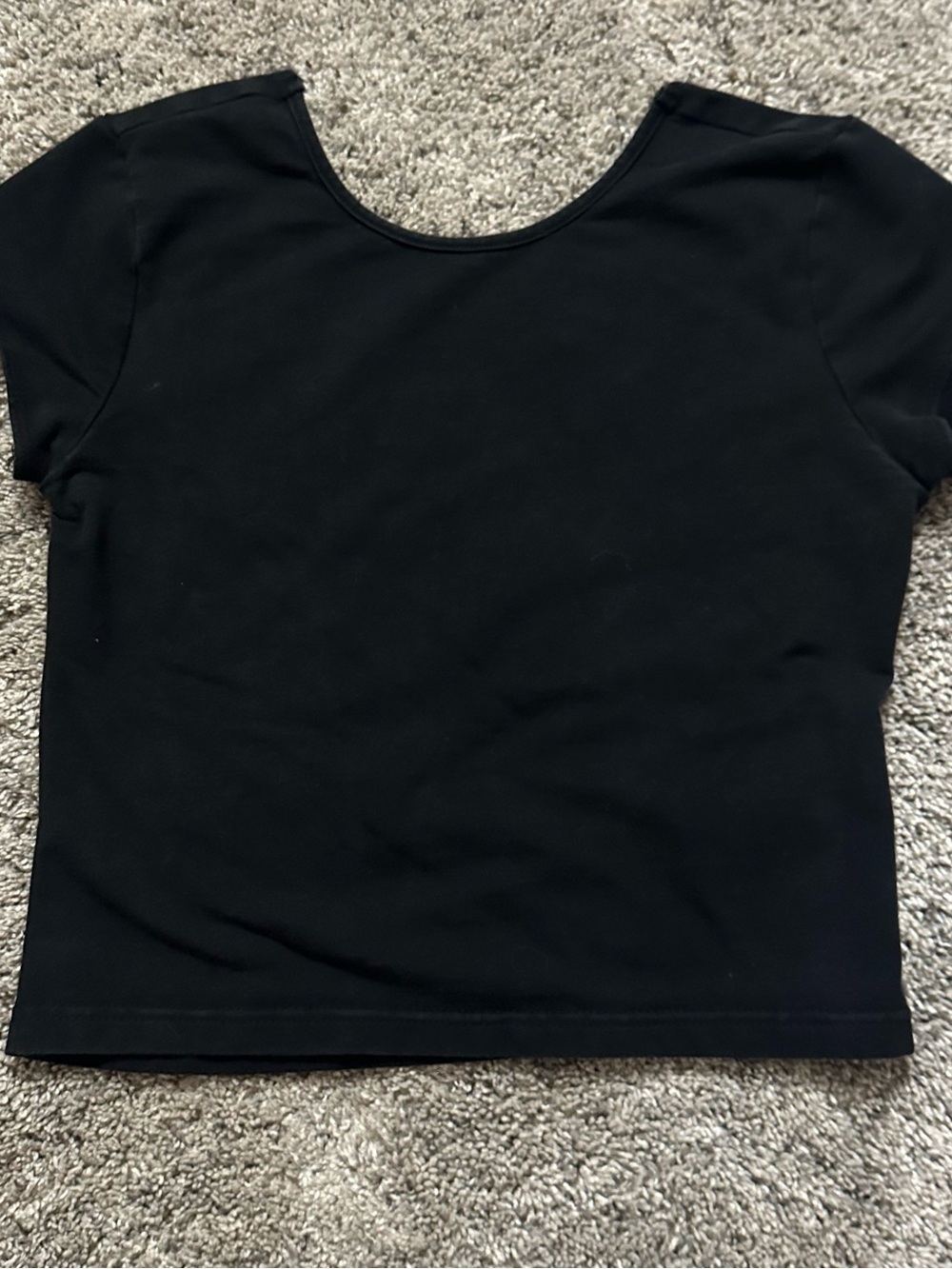 Edikted Black Short Sleeve Scoop Neck Crop Top